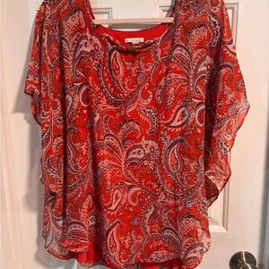 Paisley Red Women's Top